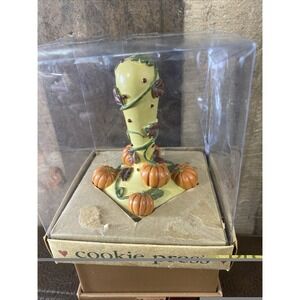 Vtg Wilton‎ Shaker Hearth Cookie Press Terra Cotta Jack O Lantern Pumpkins 1997
